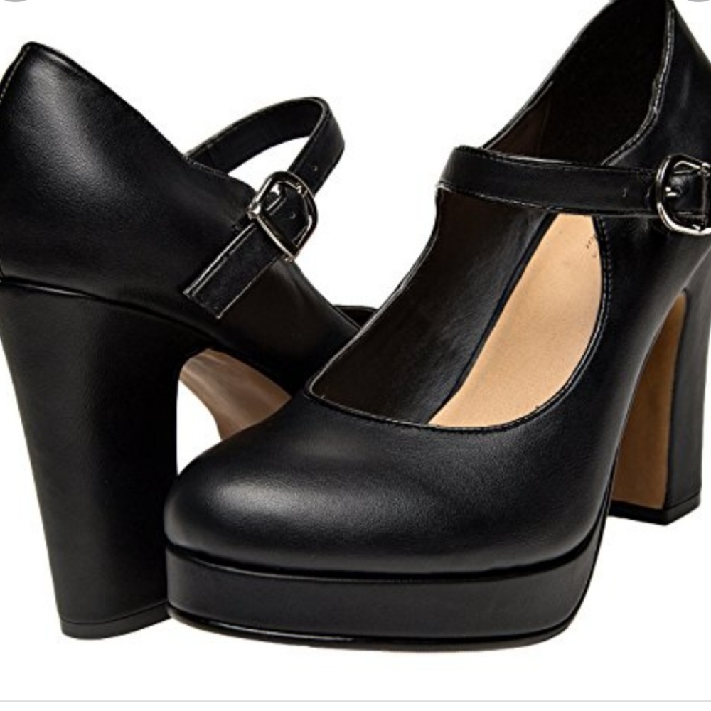 Luoika black platform heels
